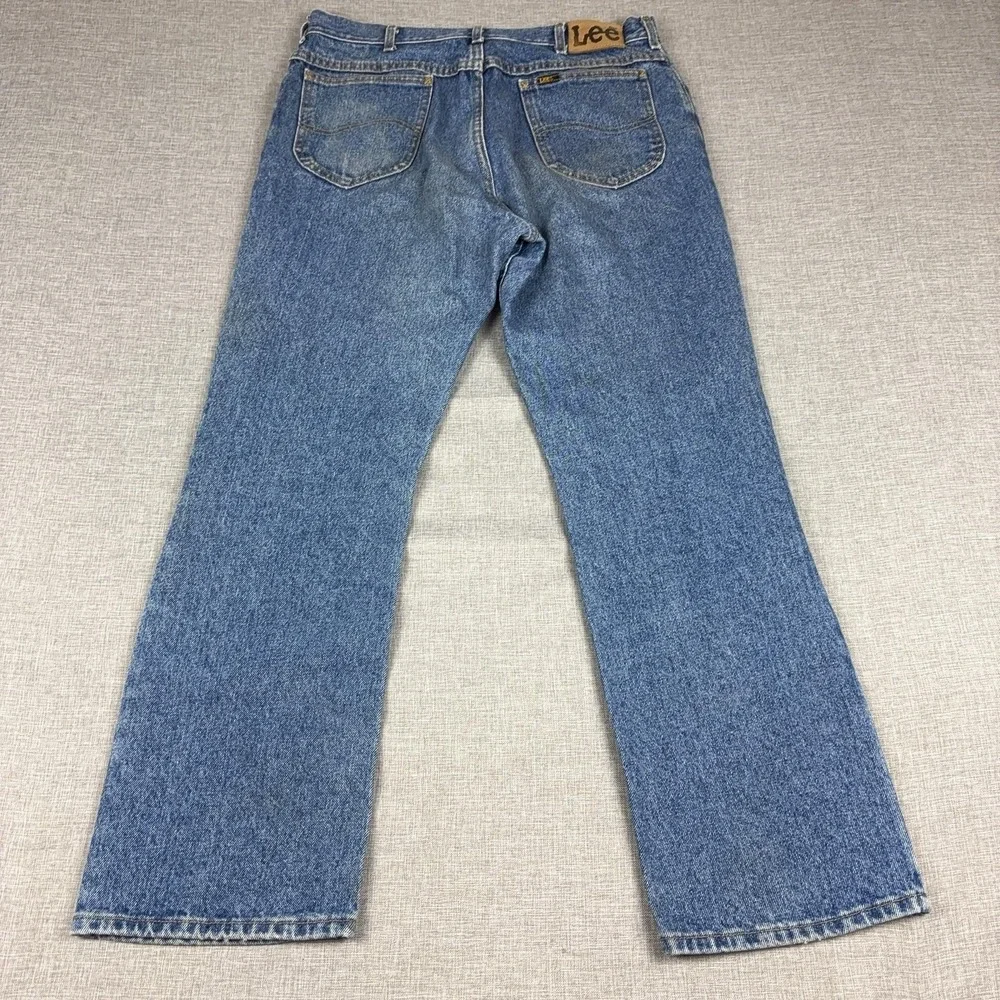 Lee Regular Fit Jeans Mens 36x31 Blue Medium Wash Straight Leg Denim Pants